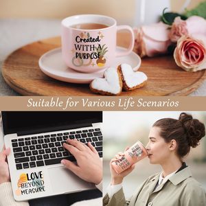 Autocollants UV DTF 20 Pcs UV DTF Cup Wrap Inspirational Quotes Appreciation Gift Uv Transfer Stickers for 16 oz Glass Water Bottle - Product Image 5