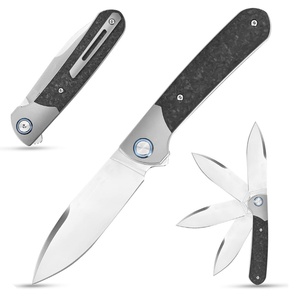 Couteau de poche pliant de survie en plein air personnalisé HK Magnacut avec manche en titane et fibre de carbone, acier M390, qualité camping DIY, OEM, garantie 1 an - Product Image 1