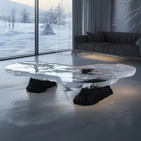 Table basse de salon moderne de style italien, ensemble de tables basses carrées avec plateau en ardoise pour la maison et l'hôtel