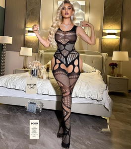 ชุดรัดรูปตาข่ายไซส์ใหญ่ ชุดเรฟเซ็กซี่ ชุดชั้นในซีทรู ชุดบอดี้สูทตาข่ายสีดำสำหรับผู้หญิง ชุดบอดี้สูทแบบชิ้นเดียว - Product Image 1