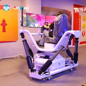 Vr Indoor Amusement Arcad Game Cockpit Motion 1 Play Seat Kart Racing Simulator 3 Screen Commercial Vr Game Machine Arcad Kids