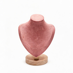 Expositor de joyería con base de madera rosa, modelo de figura, para collares y collares de cadena, accesorios para stand de venta <span class=keywords><strong>en</strong></span> <span class=keywords><strong>vivo</strong></span> BC8332 - Product Image 5