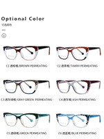Vente en gros de lunettes de myopie optique aux couleurs assorties à la mode, monture individuelle de pied à ressort, lunettes anti-bleu