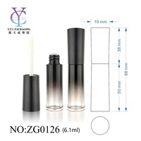 Tube cosmétique en plastique personnalisé avec logo, emballage vide pour gloss, applicateur, capacité 6,1 ml, couleur dégradée