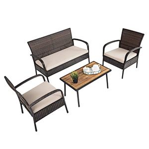 Conjunto de muebles de exterior para Patio, conjunto de bistró con Loveseat, mesa de té para el hogar, 4 Uds. - Product Image 1