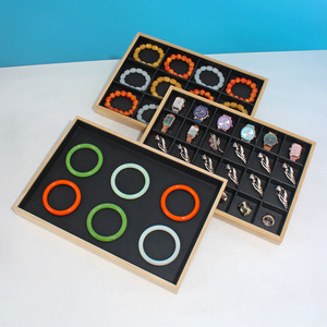 Natürliche und Holz-Schmuckschatulle, Ring-, Halsketten-, Armband-, Ohrring-Display, staubdichte Aufbewahrung - Product Image 3