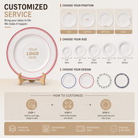 Assiettes en porcelaine blanche de style bistrot moderne, empilables, écologiques, en gros, pour services de restauration en Europe occidentale RAYLON