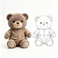 Ours en peluche à l'habillage tendance, jouet en peluche intégral pour la vente au détail, la vente en gros et les ours en peluche personnalisés