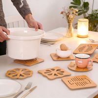 Sous-plat en bois isolant et antidérapant, support pour bol, dessous de verre en bois, écologique, pour la maison, le restaurant, et comme tapis pour tasses à café
