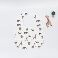 Bavoir imperméable pour bébé, grande poche, matériau PU, anti-salissure, pour nourrissons, tout-petits, garçons et filles