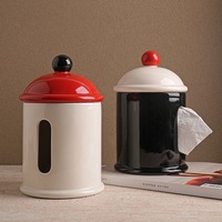 Boîte à mouchoirs en céramique élégante et brillante, design moderne en forme de dôme, porte-serviettes pour la décoration de bureau de direction
