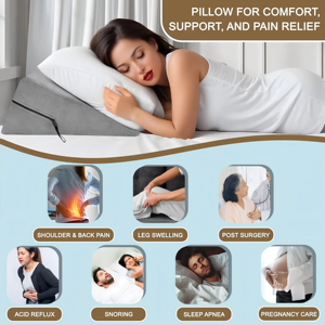 Customized Adjustable <b>Bed</b> Wedge Pillow for Sleeping Reading Back Support Removable Cover Orthopedic <b>Cushion</b> OEM ODM - Product Image 3