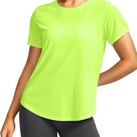 Atasan Yoga Wanita Ringan, Bernapas, Bolak-Balik, Tanpa Jahitan, Custom, Regular Fit, untuk Pilates, Lari, Fitness, Elastis, Cepat Kering