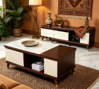 Meuble TV moderne de luxe personnalisé avec rangements et vitrines pour salon, ensemble de meubles de maison
