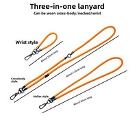 Cordon de sécurité multifonctionnel réglable/détachable 3-en-1 anti-perte pour téléphone portable, à porter en bandoulière/dos/col/poignet pour coque d'iPhone