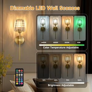 Tsinye Battery Operated <strong>Wall</strong> Sconce <strong>Dimmable</strong> <strong>Wall</strong> <strong>Light</strong> with Remote Control Modern Wireless <strong>Wall</strong> <strong>Light</strong> for Bedroom Living Room - Product Image 6