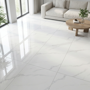 Déstockage d'usine - Carreaux de haute qualité - Carreaux de marbre blanc poli pour sol - Carreaux de porcelaine pour salon - Blanc Carrara 80X80 60X120 - Product Image 3