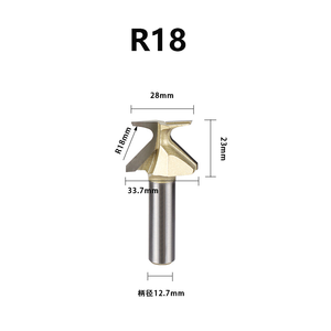 R18/R30/R50 HSS 1/2 Shank Router <b>Bits</b> for <b>Wooden</b> Door Cabinet Arc Bending-Durable 55HRC 10-12 Helix Woodworking <b>Bits</b> OEM - Product Image 4