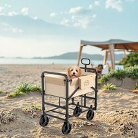 Chariot de bain pliable multifonctionnel pour animaux de compagnie Chariot de magasinage pliable et polyvalent pour la plage, le camping et le sport Chiens Chats
