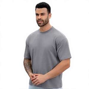 เสื้อยืดคอกลมแขนสั้นทรงปกติสำหรับผู้ชาย สีเทา ผ้าฝ้ายเจอร์ซีย์ ดีไซน์เรียบง่าย สีพื้น - Product Image 5