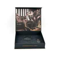 Boîte cadeau magnétique en carton noir rigide recyclable de luxe sur mesure avec couvercle magnétique