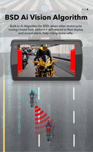 <span class=keywords><strong>2025</strong></span> chất lượng tốt nhất 5.5 inch không thấm nước IP68 xe máy màn hình không dây Carplay Android tự động hiển thị cho xe máy với DVR TPMS - Product Image 4