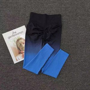 กางเกงโยคะสำหรับผู้หญิงกางเกงเลกกิ้งออกกำลังกายแบบดันทรงไร้รอยต่อใหม่ - Product Image 3