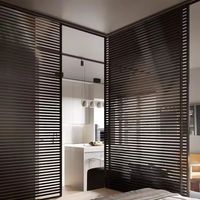 Fenêtres coulissantes à persiennes en aluminium pour intérieur, cloisons à persiennes coulissantes