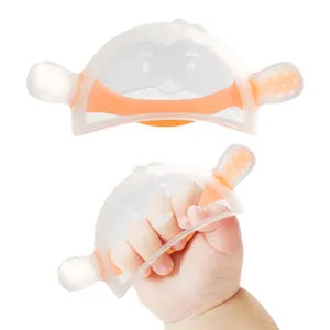 Newsun sarung tangan silikon Penguin bayi sarung tangan perawatan gigi menenangkan mainan Teether silikon anak-anak autisme antimakan tangan