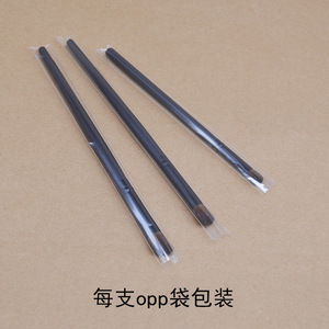 Brocha pequeña para sombra de ojos de pelo de poni, 1,4 cm, mango de madera, brocha individual para maquillaje de ojos, para contorno de ojos ahumados - Product Image 4