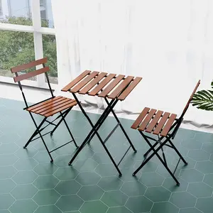 Hihgh Quality Outdoor Furniture 3 Pieces Teak Bistro Table & Chair Set/ 3 Pieces Teak Coffee Set for Balcony Furniture