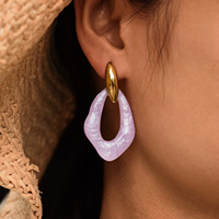 Boucles d'oreilles clous en acier inoxydable pour femme, style tendance et élégant, accessoires de mode pour les vacances d'été européennes