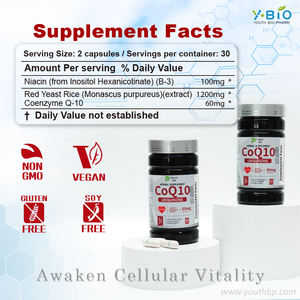 प्रीमियम कोक्यू 10 60 मिलीग्राम विटामिन बी 3 100 मिलीग्राम लाल खमीर चावल निकालने से हृदय स्वस्थ प्रतिरक्षा एंटीऑक्सिडेंट 60 कैप्सूल/बोतल 2 - Product Image 4