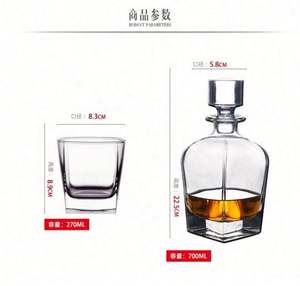Decantador de Whisky de Cristal Transparente sin Plomo, Estilo Americano, de Grado Alimenticio, Tamaño Grande, con Juego de Vasos, Venta al Por Mayor - Product Image 2