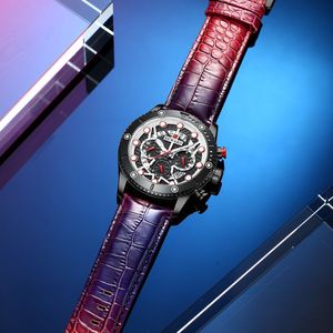 REWARD RD83011M 2025 Nuevo Reloj Deportivo de Cuarzo para Hombre, Correa de Cuero Genuino, Resistente al Agua 30m, Luminoso - Product Image 1