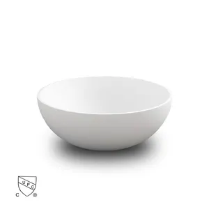 Oem Odm Round Shape Matte Glossy Acrylic Solid Surface Basin Above Counter Cabinet Countertop Wash Bathroom Basin