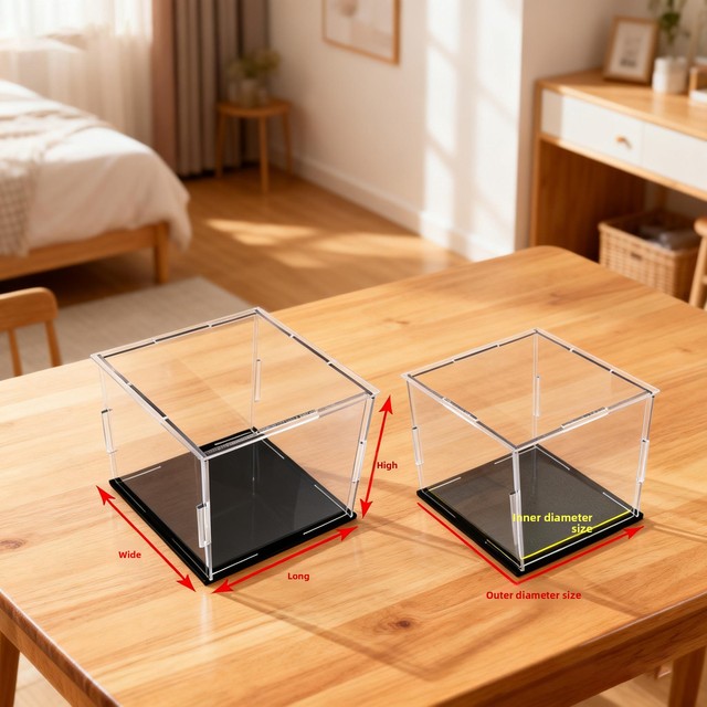 Custom Clear Acrylic Display Box Transparent Assemble Acrylic Storage Case Dustproof Acrylic Organizer Box