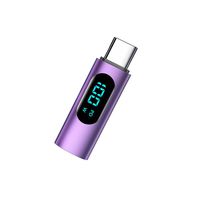 Adaptador USB C Pantalla LED de potencia PD 100W Macho Hembra Tipo C Medidor de potencia rápido Probador Cargador Monitor Extensor Micrófono Altavoz