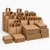 Sac en papier kraft avec poignée en corde torsadée, fond plat renforcé, pour le commerce de détail, les courses, les plats à emporter, les boutiques, les épiceries, les cadeaux, l'usine