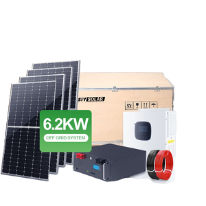 ชุดโซลาร์เซลล์แบบโมโนคริสตัลไลน์ 5-10 กิโลวัตต์ สำหรับใช้งานนอกระบบ (Off Grid) พร้อมแบตเตอรี่ลิเธียมไอออน และอุปกรณ์ติดตั้งบนหลังคา สำหรับระบบพลังงานภายในบ้านแบบออฟกริด - Product Image 1
