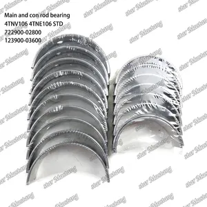 4TNE106 4TNV106 STD Main Bearing and Connecting Rod Bearing 722900-02800 123900-03600 Suitable For YANMAR Engine Parts