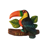 Aimant de réfrigérateur 3D peint en forme de toucan brésilien, style sud-américain, souvenir touristique, cadeau, objet de collection, décoration intérieure, cuisine, fabriqué en Chine