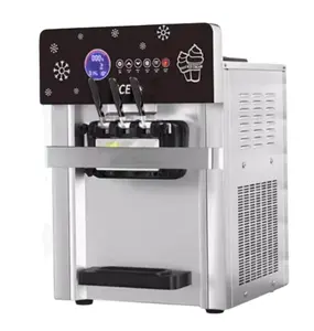 Mini Bench Soft Serve Ice Cream Machine Pre-Cooled Night Fresh Features Italian Three Flavors Large Capacity 32-40L/H