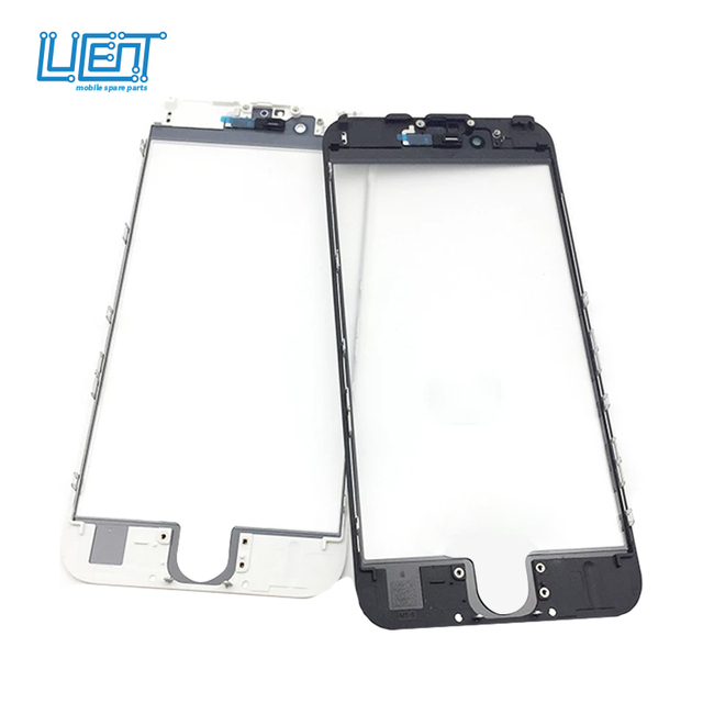 Front Screen Glass With Frame OCA Glue + Ear Speak Mesh for iphone 8 7 6 6s Plus 5 5s Repair