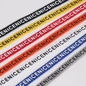 Custom Polyester Silicone Printed Webbing Fashion Logo Printed Neck Tape Custom Polyester Nylon Webbing Strap Flat For T-Shirt