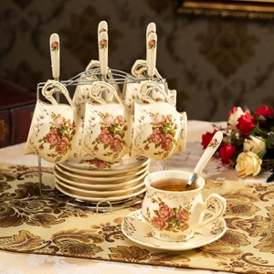 European Light Luxury Practical Ceramic Coffee <b>Cup</b> English Afternoon <b>Tea</b> Home Office Flower <b>Tea</b> <b>Cup</b> Coffee Set - Product Image 2