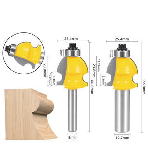 Fresa de esquina Gulf Line con punta de carburo, vástago de 1/2 pulgada, para carpintería, corte de arco en línea de tambor - Product Image 1