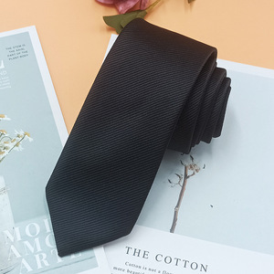 Bonne qualité Yiqun hommes <span class=keywords><strong>cravate</strong></span> noir grain fin formel affaires chemise décontractée avec 6cm type de main étroit - Product Image 6