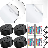 Lampe LED Nuit 3D Base Commande Tactile Affichage LED 16 Couleurs Blanc Chaud Illusion 3D Décoration Noël ABS