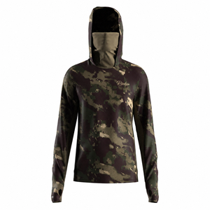 Jacht- en outdoor kleding voor heren, viskleding, diepe jungle camouflage nekwarmer met capuchon, snel drogend, zonwerend materiaal - Product Image 1